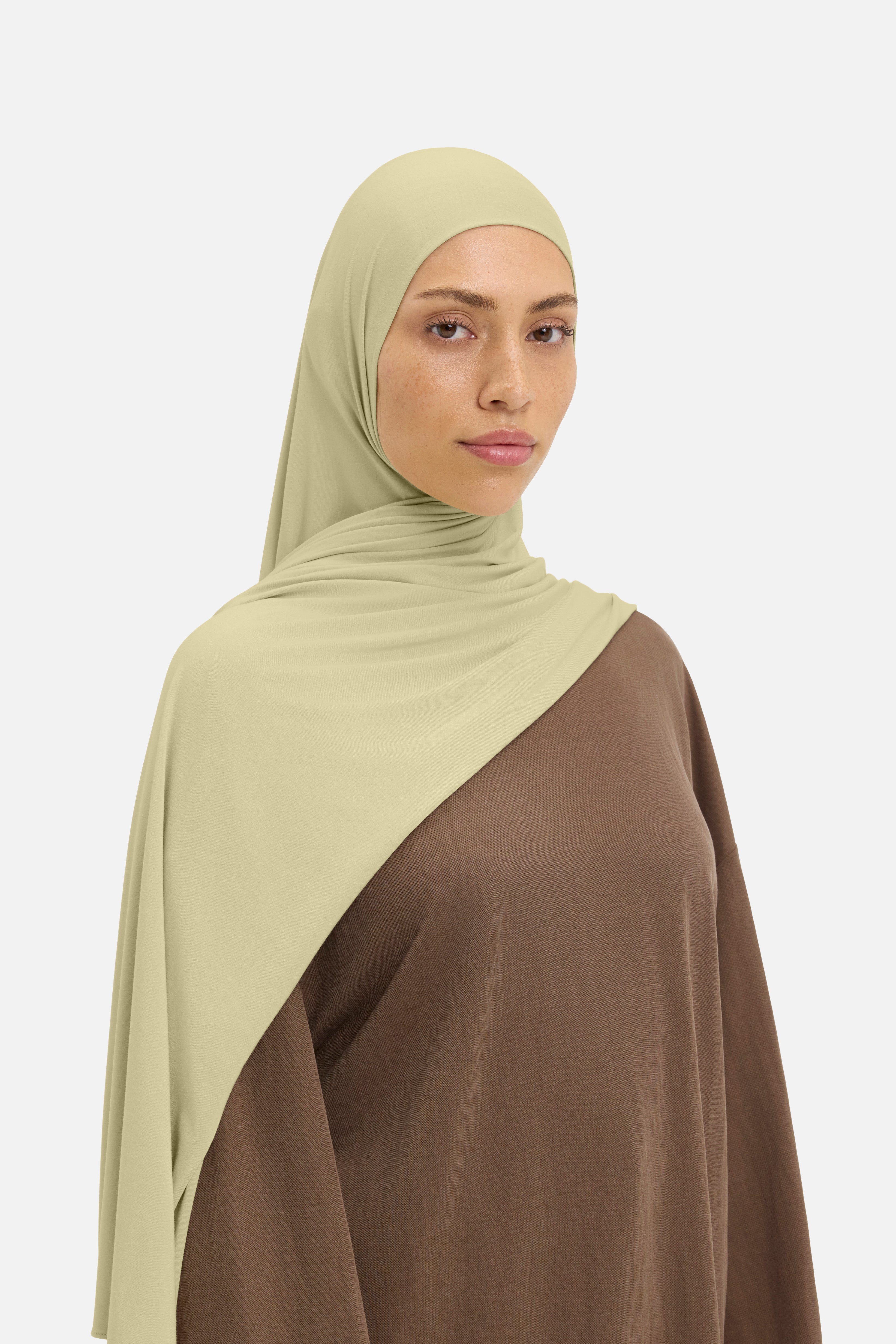 Foulard breathable jersey vert melon Mayara vue profil