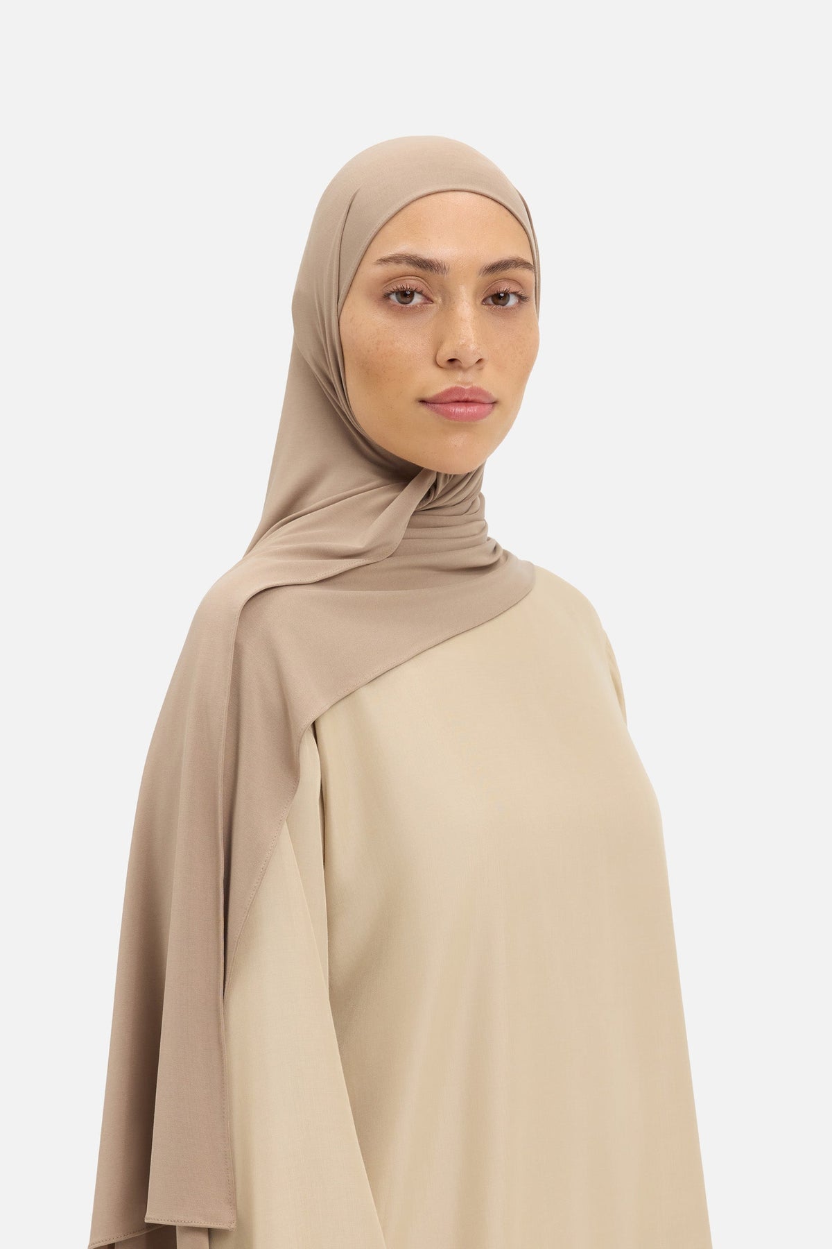 Foulard breathable jersey kaki Mayara vue profil