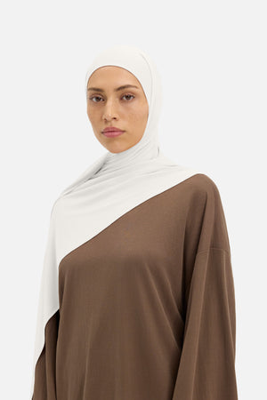 Foulard breathable jersey noix de cajou clair Mayara vue profil