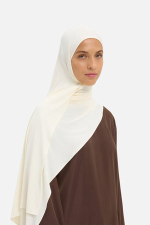 Foulard breathable jersey blanc cassé Mayara vue profil