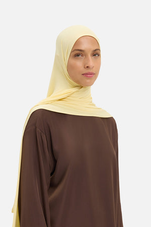 Foulard breathable jersey miel blanc Mayara vue profil