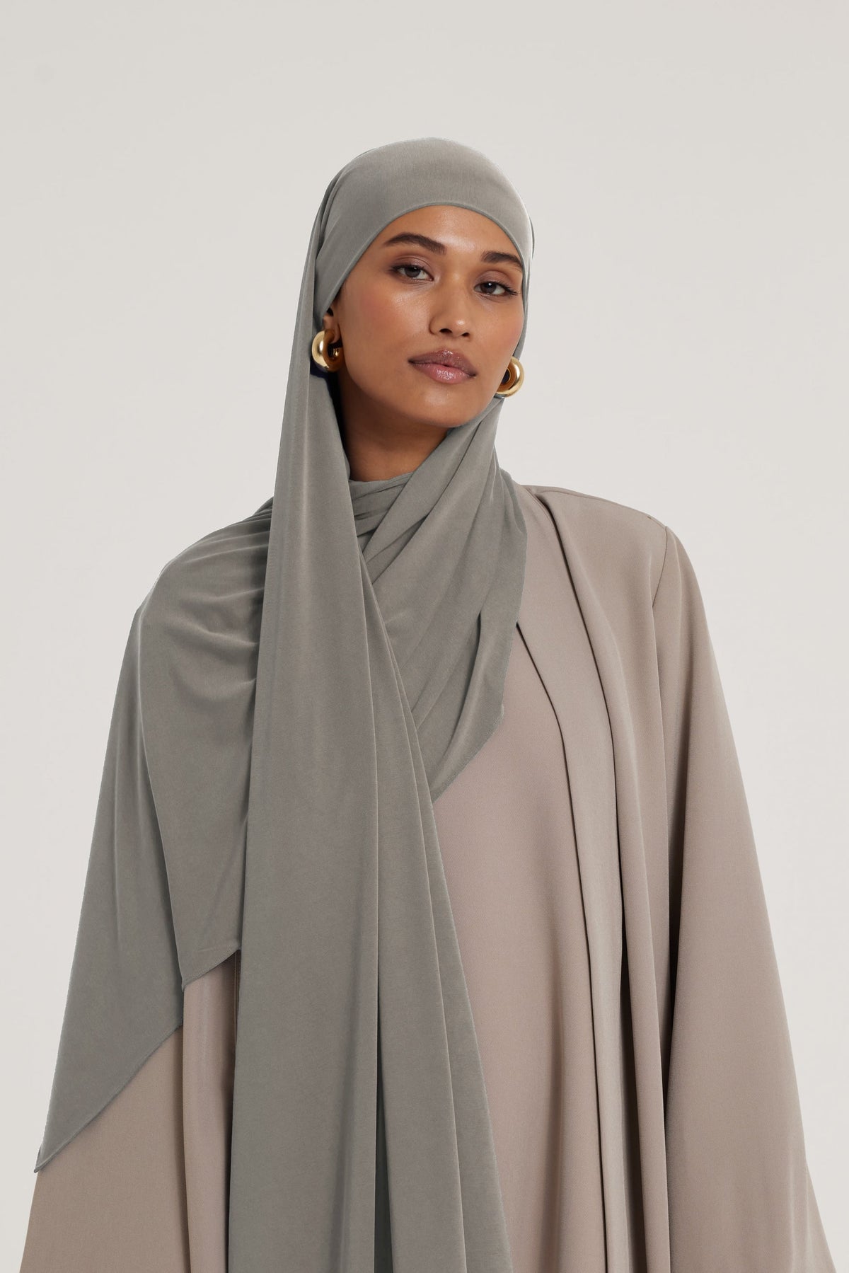 Foulard breathable jersey gris carbone Mayara vue profil