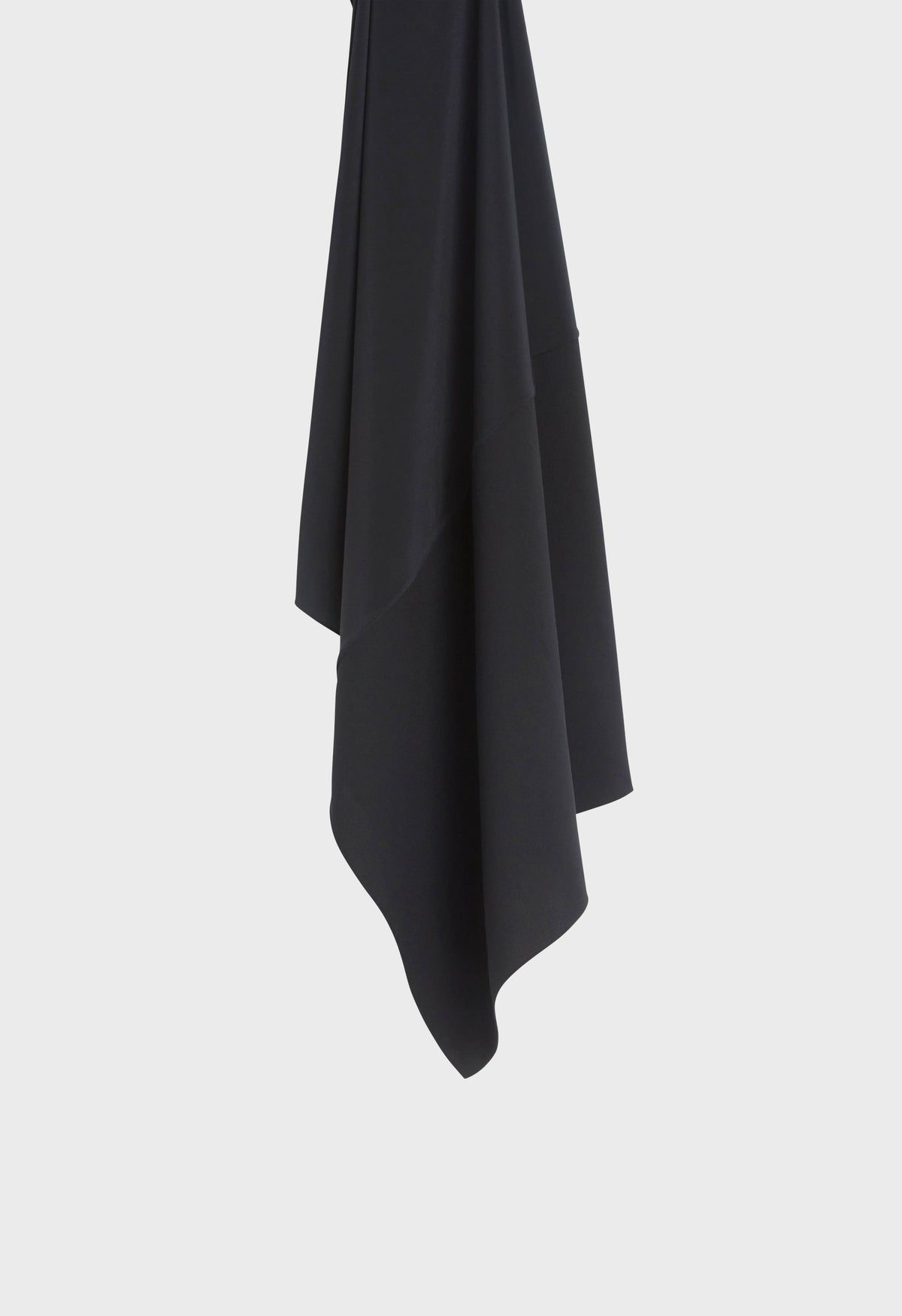 Foulard bordure satinée mat noir Mayara à plat