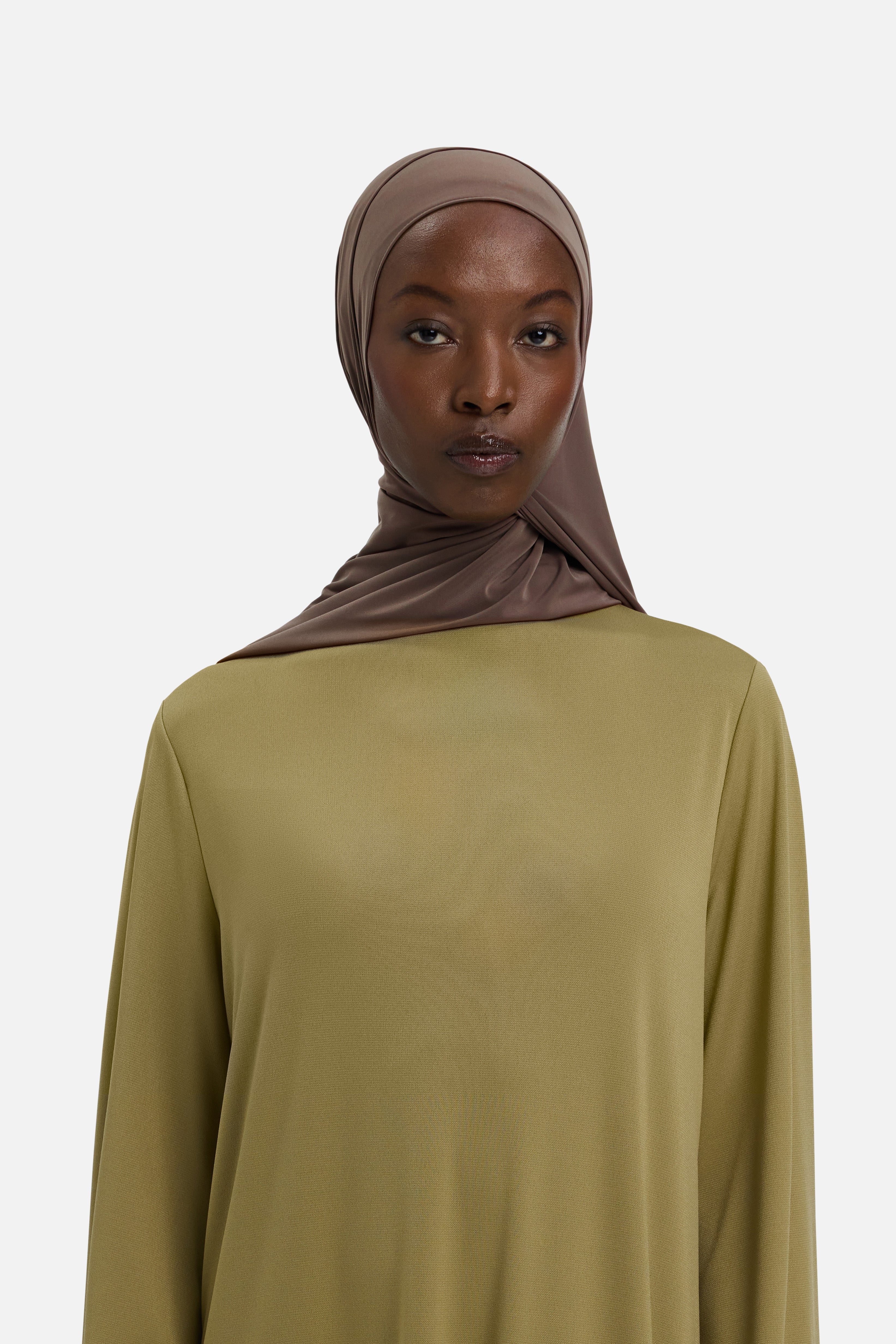 Foulard liquid jersey brun cendré Mayara