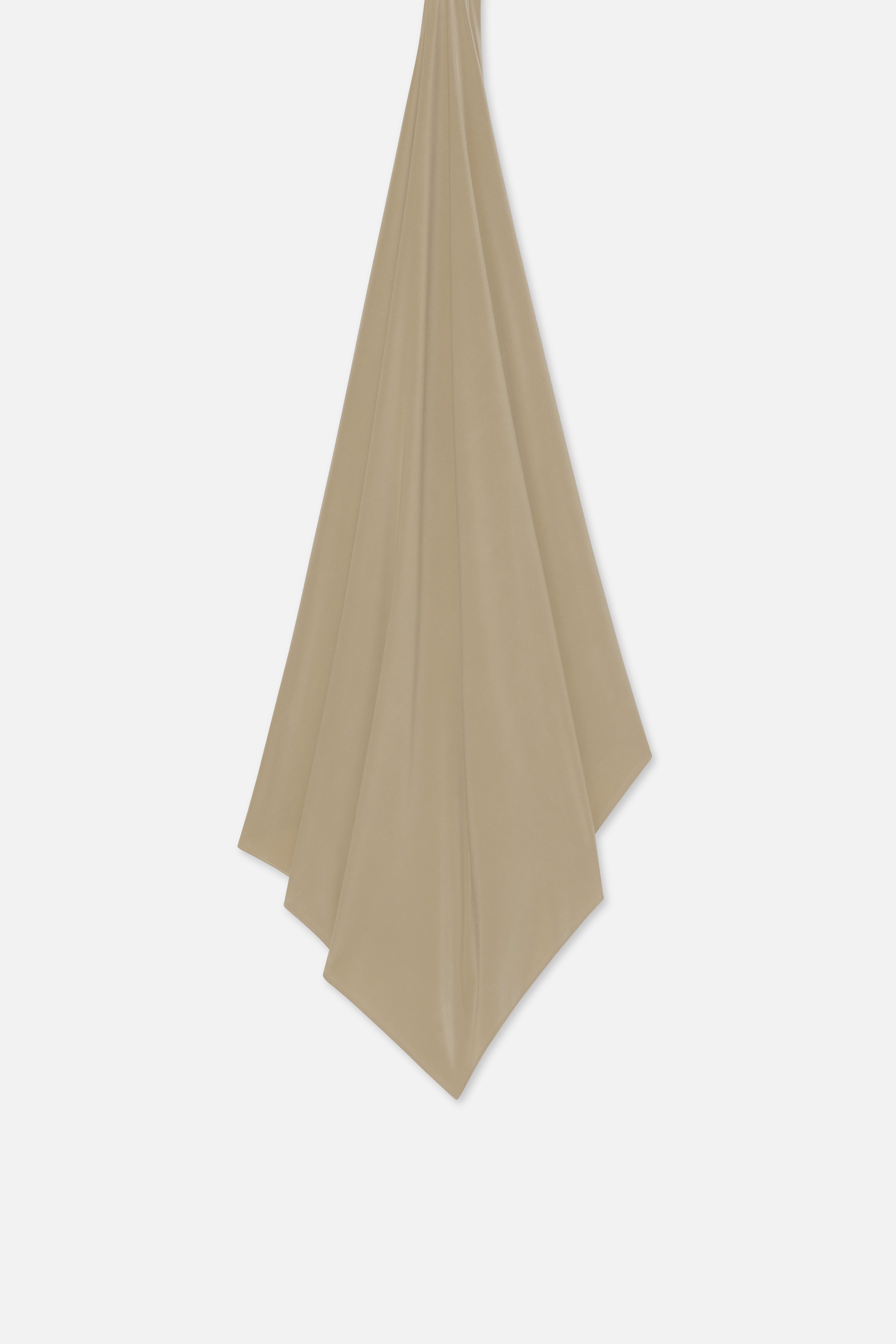Foulard jersey bambou kaki Mayara à plat