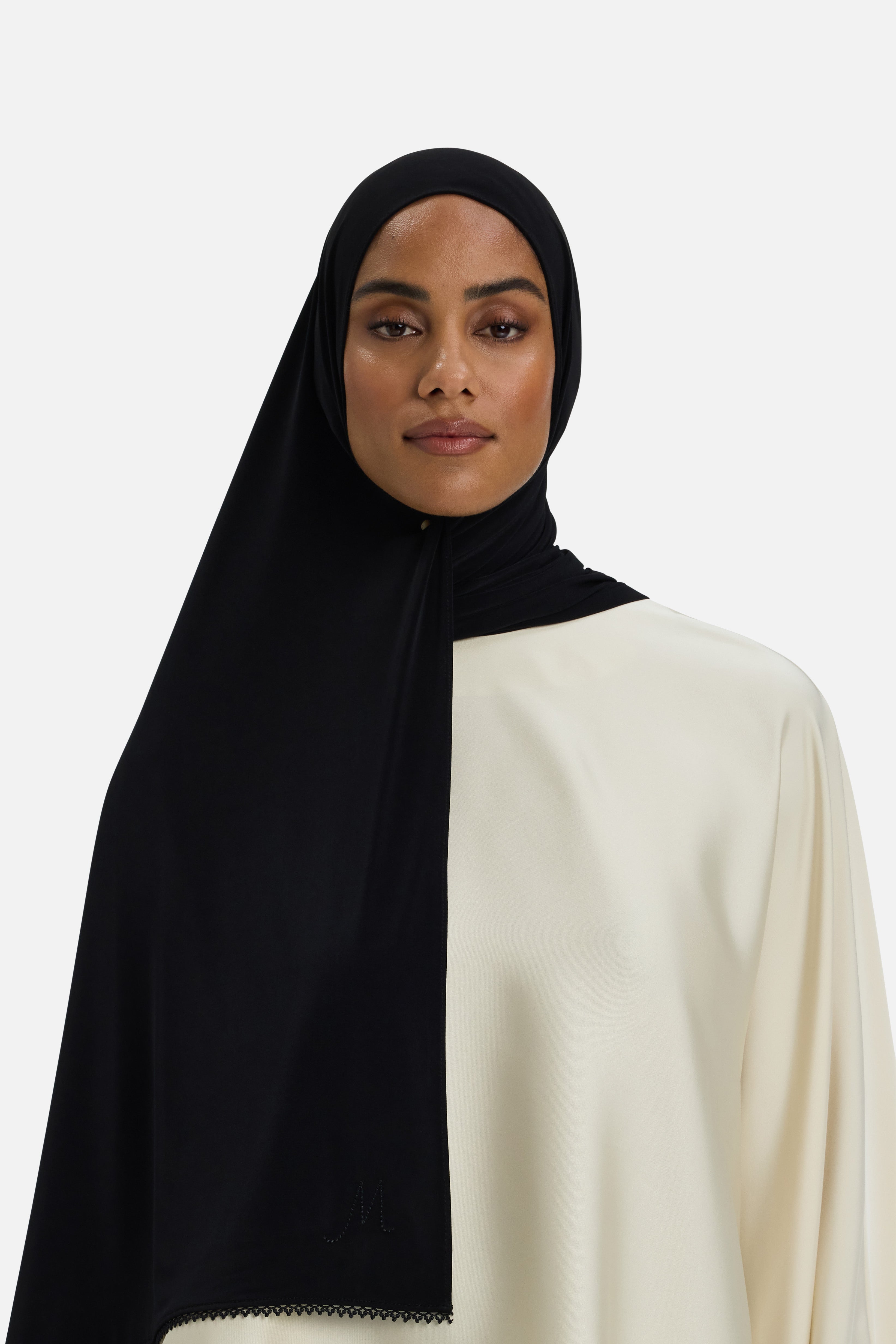 The Picot Edge Premium Scarf | Black
