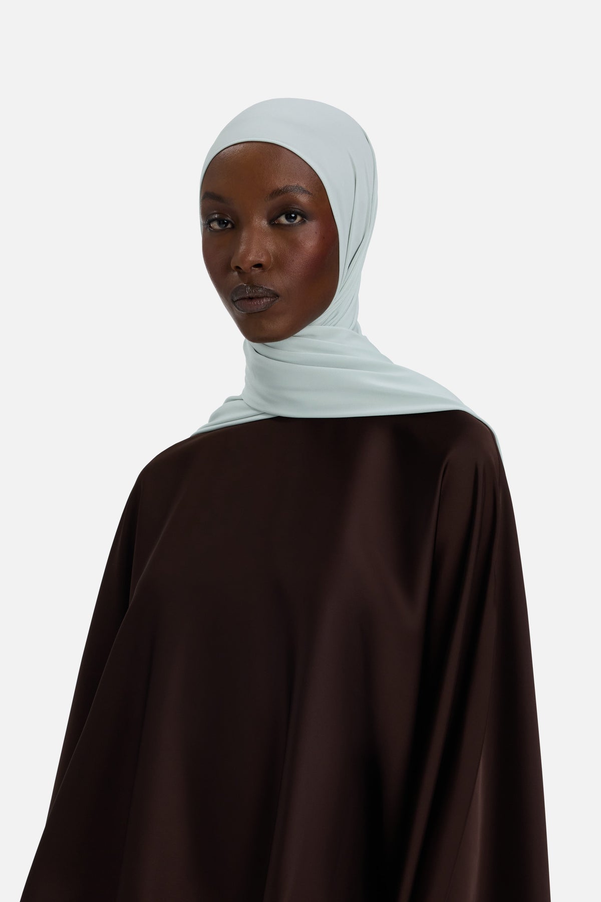 Foulard premium jersey nuage cendré Mayara vue profil