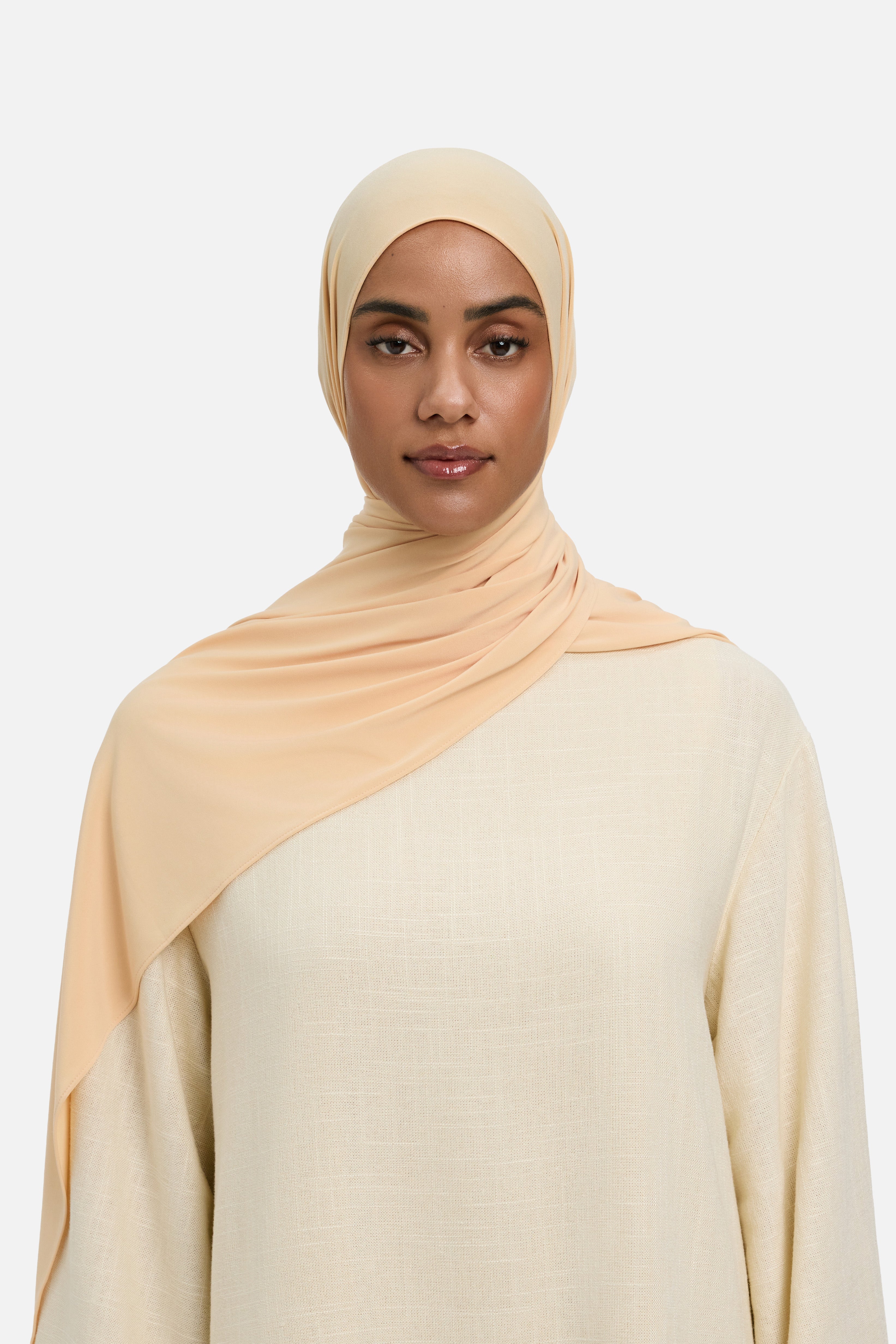 Foulard premium jersey beige rosé Mayara