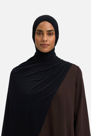 Foulard premium jersey noir Mayara