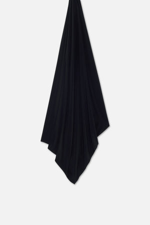 Foulard premium jersey noir Mayara à plat
