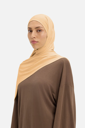 Foulard premium jersey biscuit doux Mayara vue profil