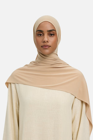 Foulard premium jersey camel doux Mayara