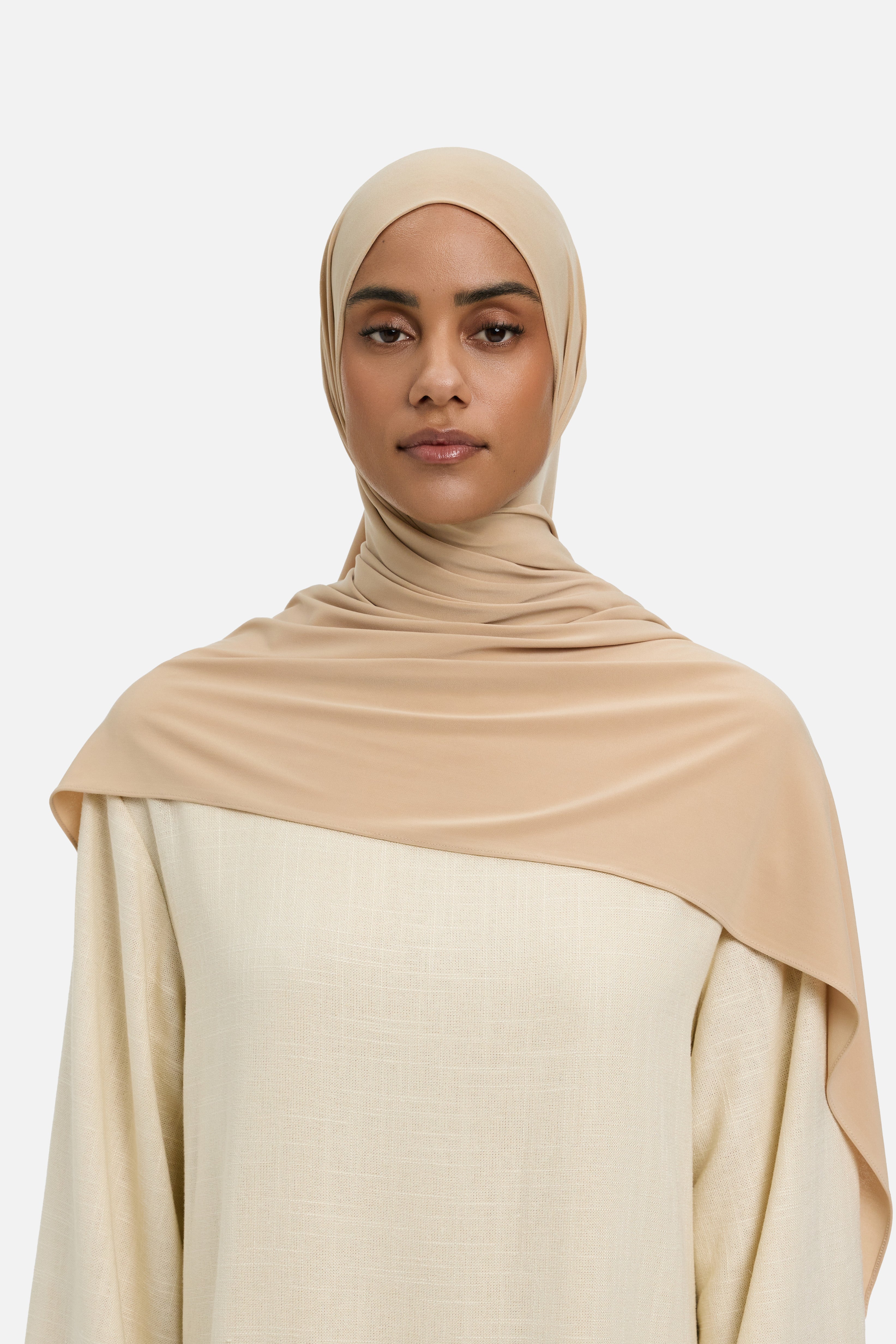 Foulard premium jersey camel doux Mayara