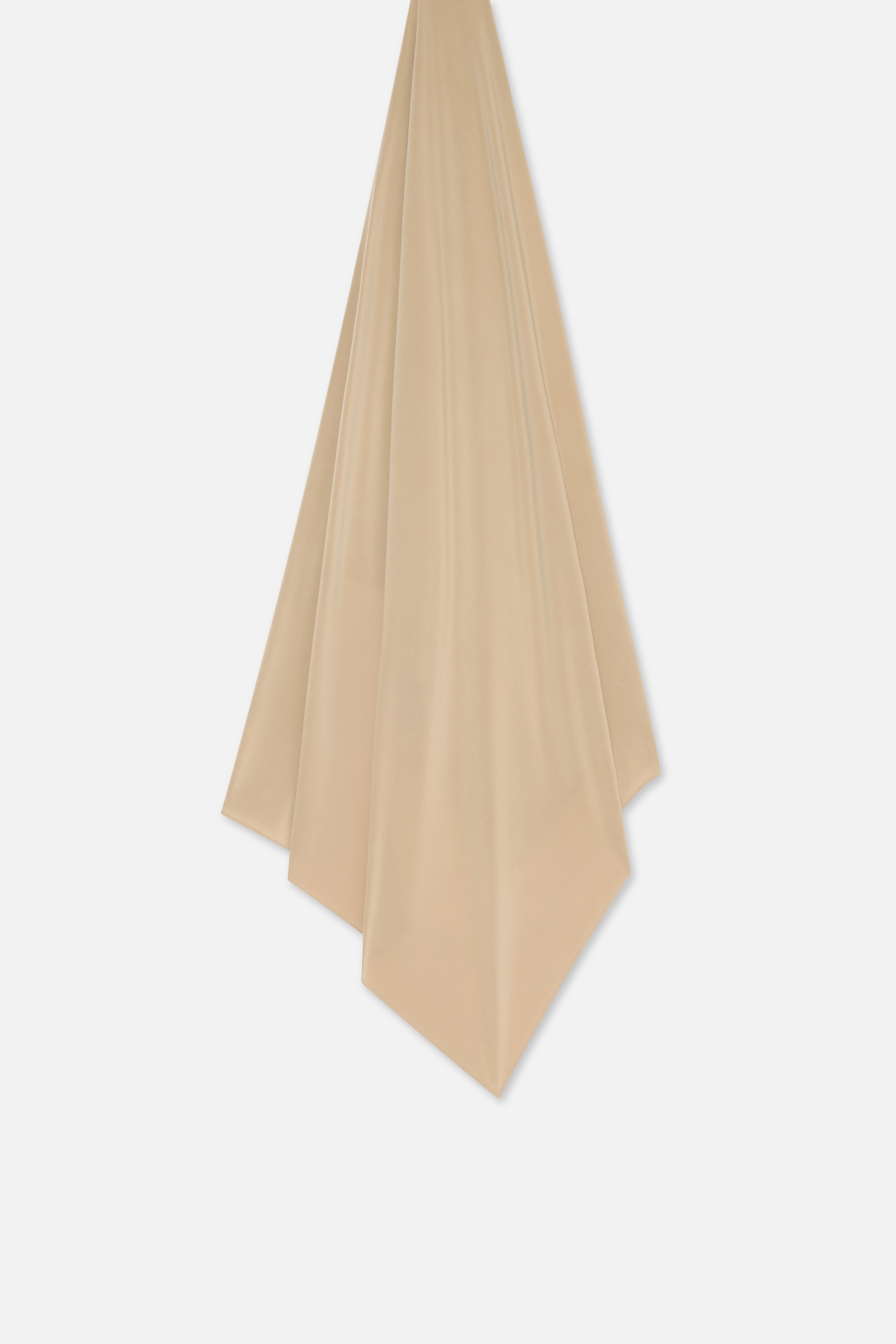 Foulard premium jersey camel doux Mayara à plat