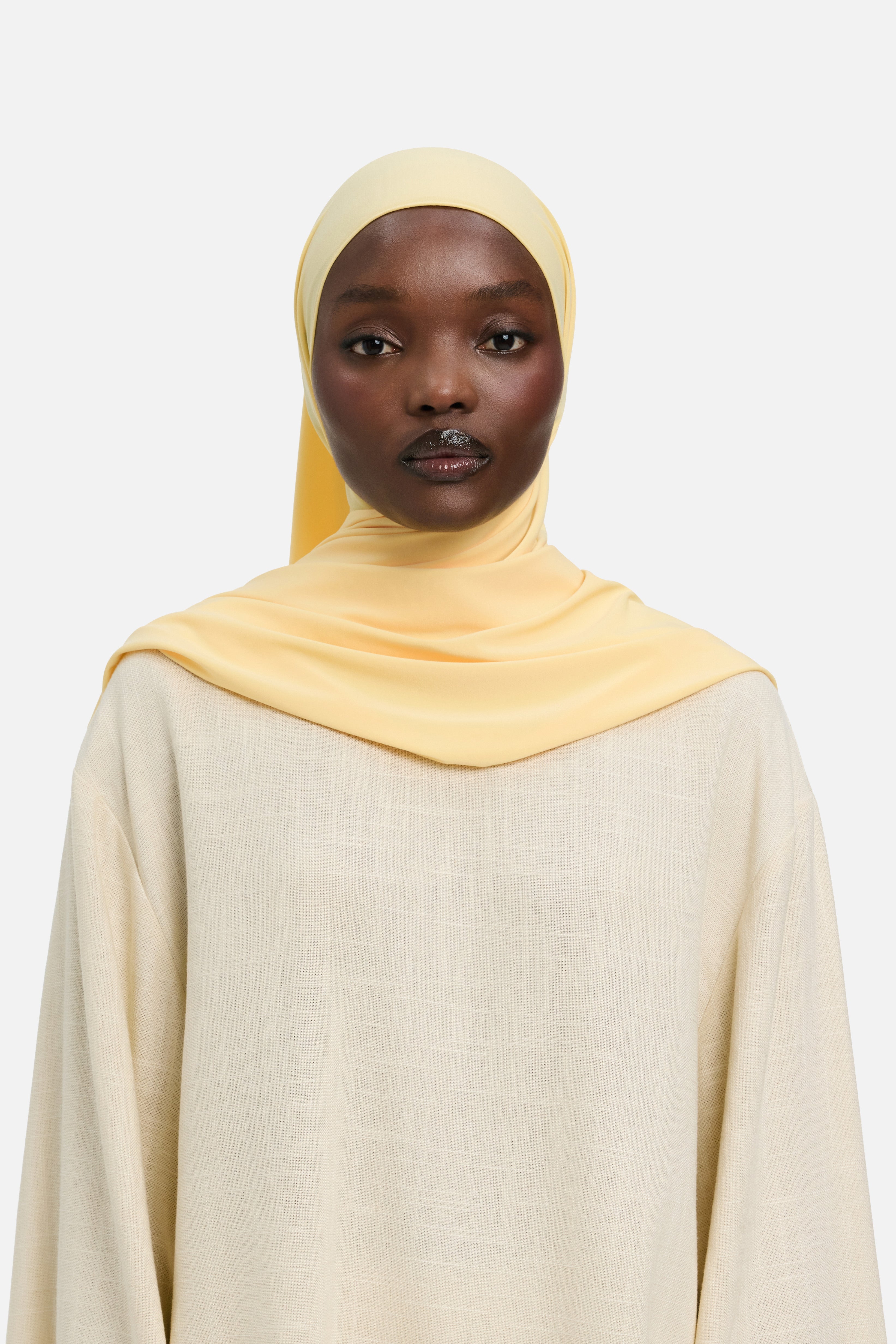 Foulard premium jersey jaune soleil Mayara