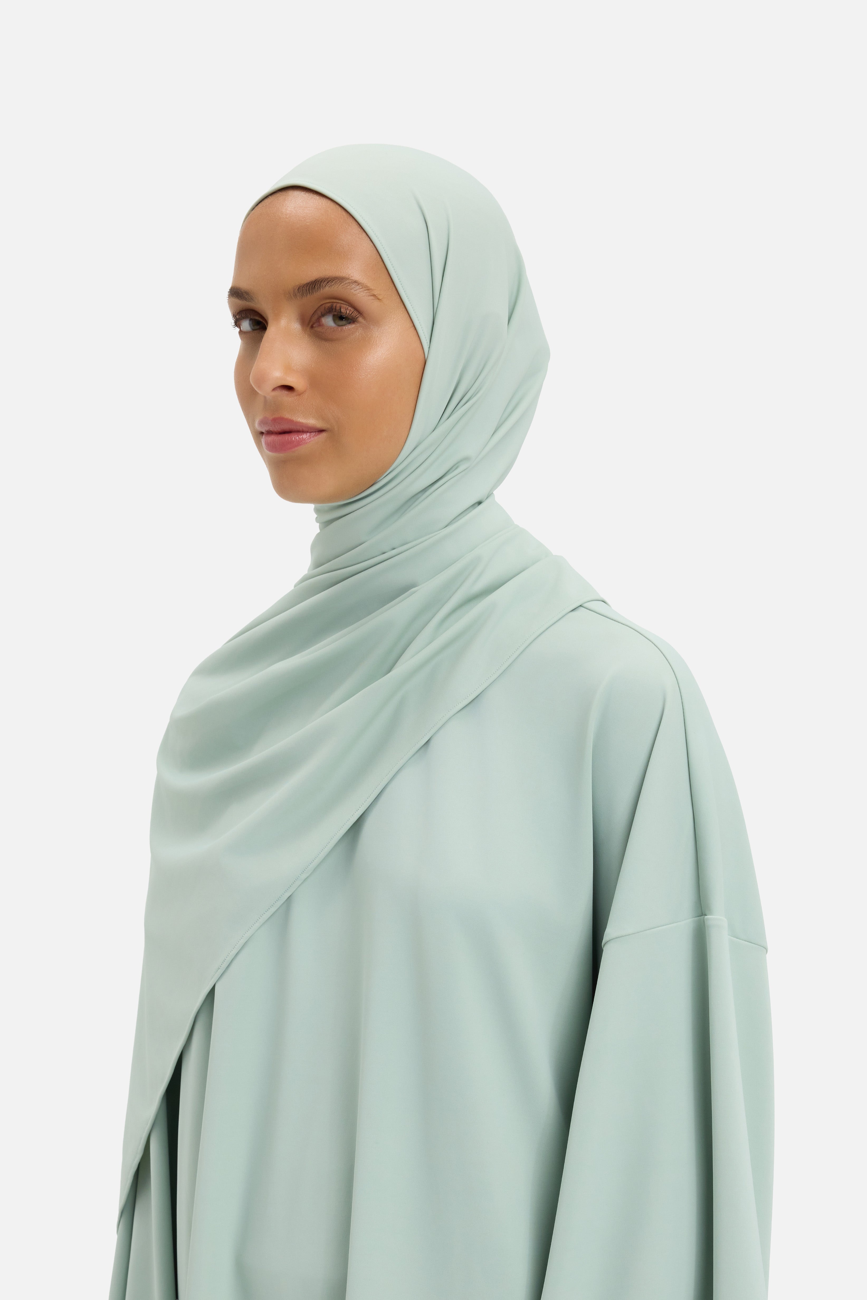 Foulard de bain gris aqua Mayara vue profil