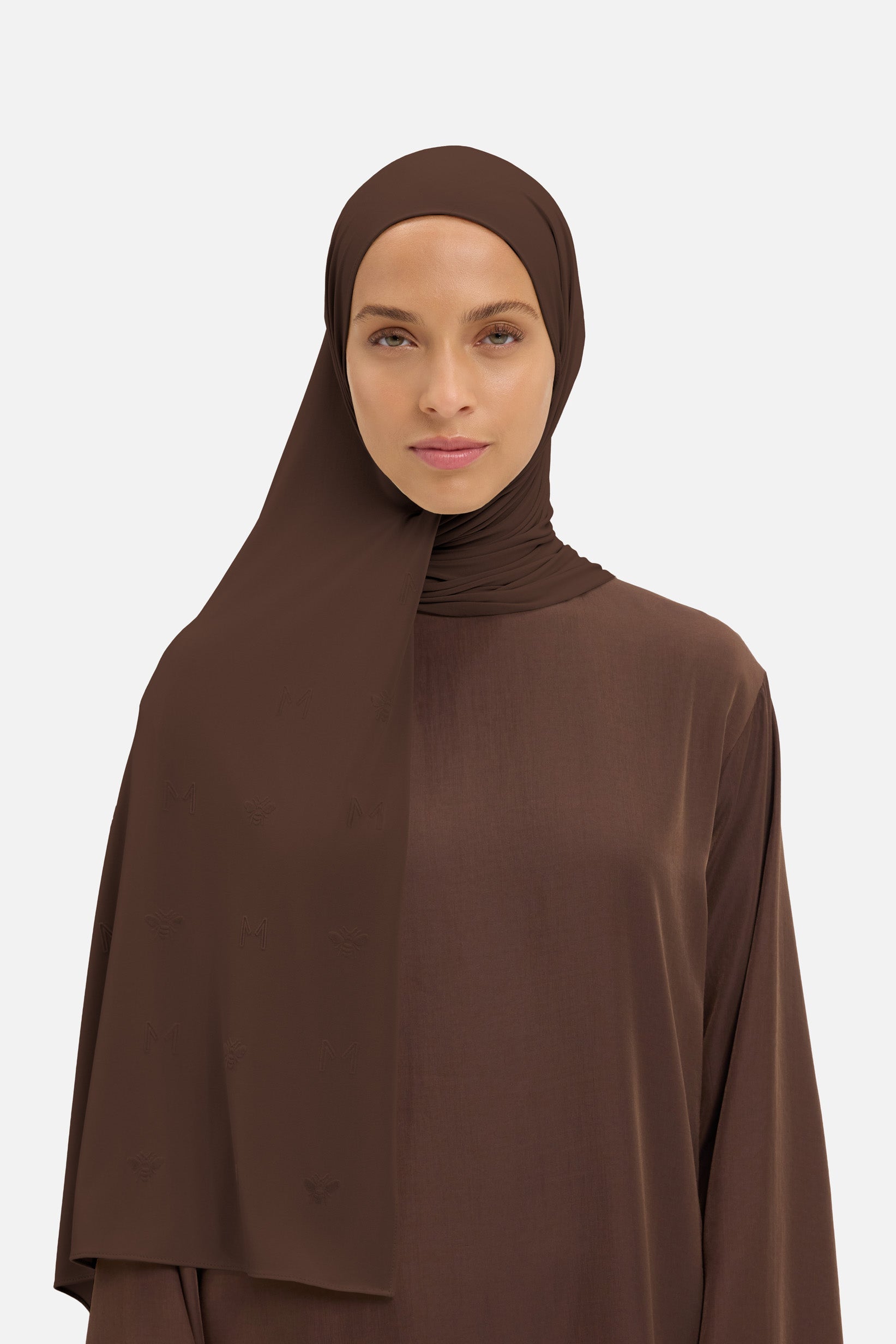 Foulard Bee Monogram Premium moka brûlé Mayara