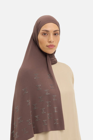 Foulard L'Unique breathable jersey moka brûlé Mayara vue profil