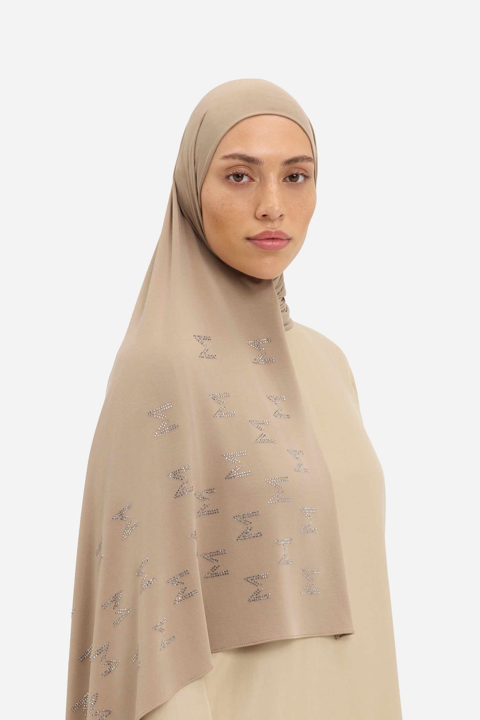 Foulard L'Unique breathable jersey kaki Mayara vue profil