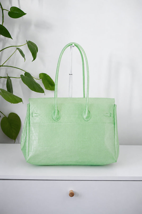 Green Textured Translucent TPU Jelly Bag 35cm