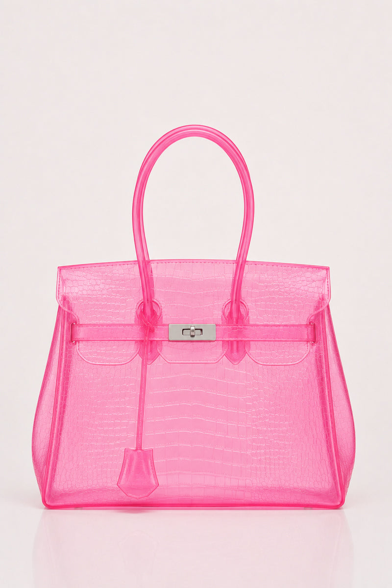 Fuchsia Croc Jelly Bag 40cm