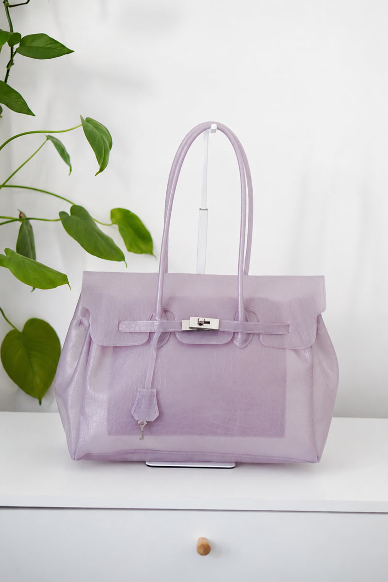 Violet Textured Translucent TPU Jelly Bag 35cm
