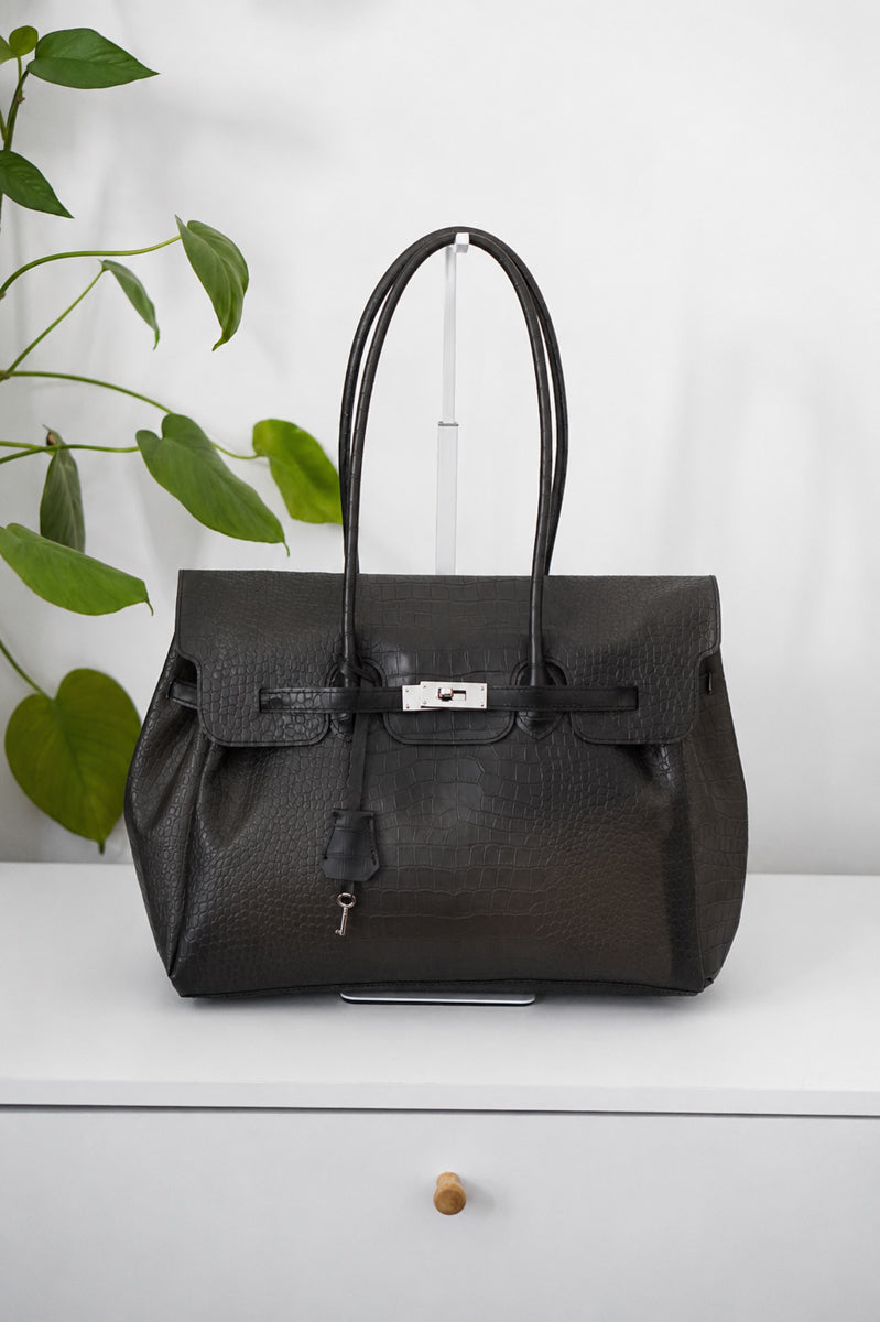 Black Textured Clear TPU Jelly Bag 35cm