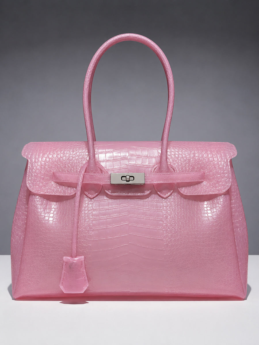 Pink Textured Translucent TPU Jelly Bag 35cm